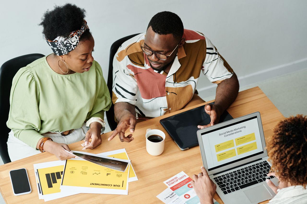 Founders reviewing their business